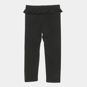 Pre Owned Givenchy Kids Black Jersey Ruffled Leggings 3 Yrs