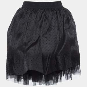 Givenchy Black Dotted Silk Tiered Skirt (10 Yrs)