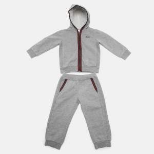 Pre Owned Gucci Kids Grey Cotton Sweatshirt and Pants Set 12/18M