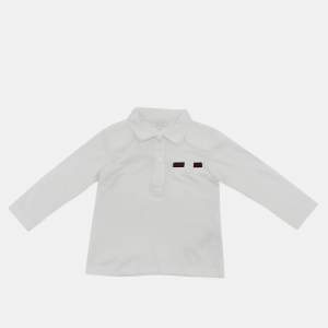Pre Owned Gucci Kids White Jersey Long Sleeve T-Shirt 9/12M