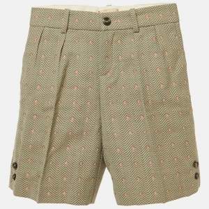Pre Owned Gucci Kids Green G Motif Jacquard Shorts 6 Yrs