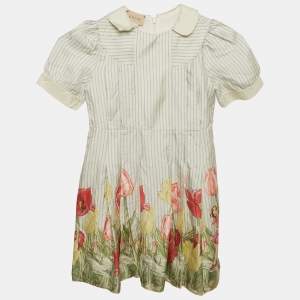 Gucci Multicolor Printed Silk Pleat Detail Dress 5 Yrs