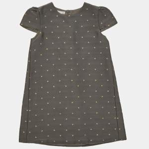 Gucci Kids Grey Star Pattern Silk Blend Dress Size 6 Yrs