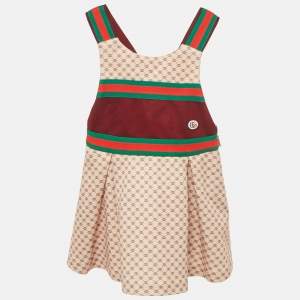 Pre Owned Gucci Kids GG Monogram Technical Jersey Dress 12-18M