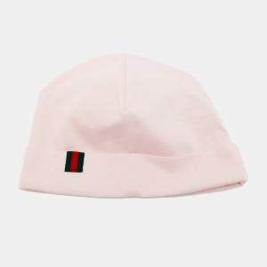 Pre Owned Gucci Pink Baby Cotton Blend Beanie Hat 9-12M