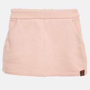 Pre Owned Gucci Kids Pink Web Trim Cotton Mini Skirt 4Yrs 