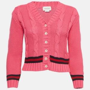 Gucci Pink Cable Knit Buttoned Cardigan (8 Yrs)
