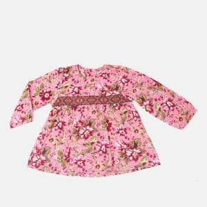 Kenzo Kids Pink Floral Print Cotton Dress 12M