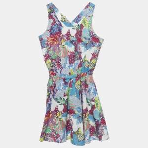 Pre Owned Kenzo Kids Multicolor Floral Print Cotton Dress 12Yrs