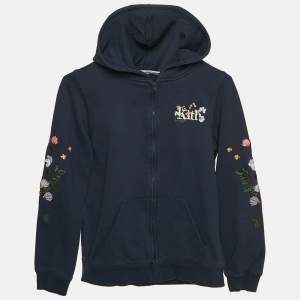 Kith Kids Navy Blue Floral Embroidered Cotton Zip-Up Jacket 10/12 Yrs 