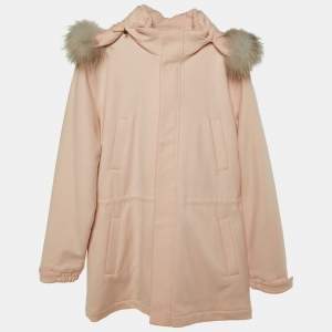  Loro Piana Kids Pink Cashmere Detachable Fox Fur Hood Icery Jacket 12 Yrs
