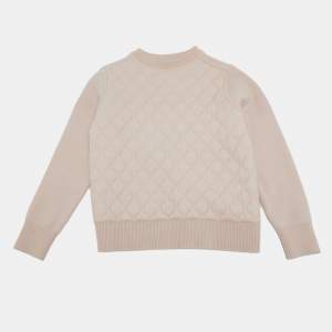 Pre Owned Loro Piana Pink Cashmere Cable Knit Sweater 4Yrs