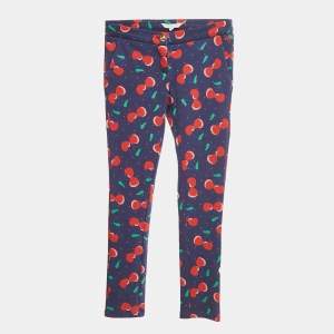 Pre Owned Little Marc Jacobs Blue Hearts Print Cotton Pants 8Yrs