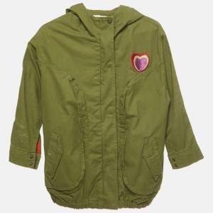 مملوكة مسبقًا Little Marc Jacobs Green Heart Applique Cotton Jacket 10Yrs