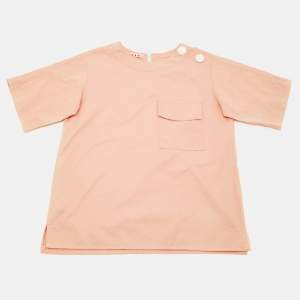 Pre Owned Marni Kids Peach Cotton Button Detail Top Size 12 Yrs