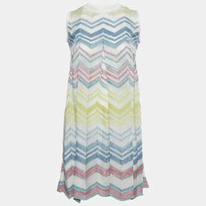 Pre Owned Missoni Multicolor Zig Zag Lurex Knit Sleeveless Dress 12 Yrs