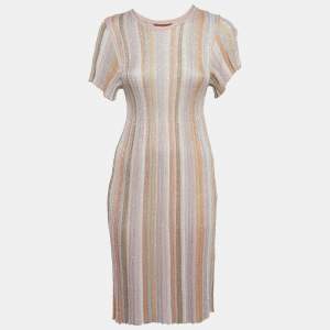 مملوكة مسبقًا Missoni Kids Pastel Sequin Rib Knit Short Dress 12Yrs