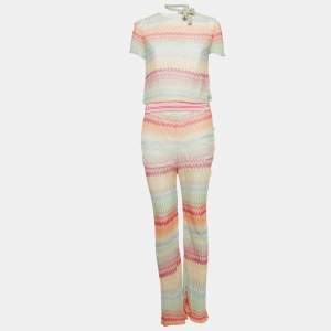 مملوكة مسبقًا Missoni Multicolor Patterned Knit Tie Detail  Top & Pants 14 Years 