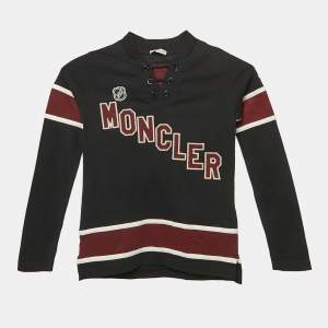 Moncler Navy Blue Logo Applique Jersey T-Shirt 8 Yrs 