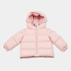 Moncler Kids Pink Synthetic Sharon Hooded Down Jacket 9/12M