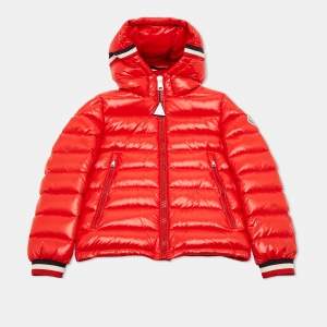 مملوكة مسبقًا Moncler Red Nylon Quilted Jacket 10Yrs