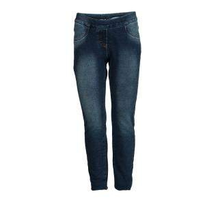Monnalisa Washed Indigo Terry Embellished Side Stripe Detail Jeggings 10 Yrs