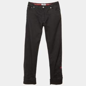 مملوكة مسبقًا بنطلون جينز دينيم موسكينو جونيور بطبعة شعار باللون الأسود 11/12 سنة خصر 26 بوصة