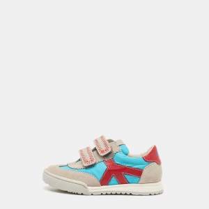 Moschino Multicolor Suede and Leather Low Top Sneakers Size 24