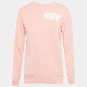 مملوكة مسبقًا Off-White Kids Pink Logo Print Cotton Sweatshirt 10Yrs