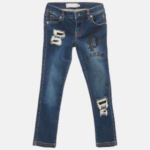 Philipp Plein Kids Blue Ripped Denim Jeans 6 Yrs Waist 22"