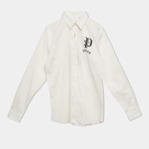 Philipp Plein Junior White Cotton Long Sleeve Shirt 12 Yrs 