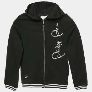 Philipp Plein Junior Kids Black Cotton Rhinestone Jacket 10-11 Yrs 