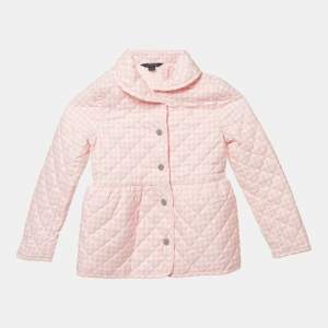 Polo Ralph Lauren Kids Pink Gingham Button Front Quilted Jacket 6 Yrs