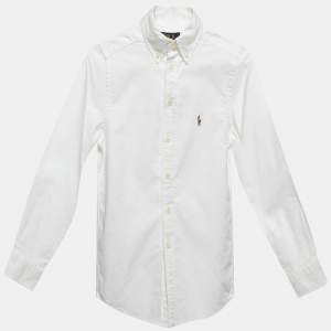 Polo Ralph Lauren White Cotton Button Front Shirt 6-7 Yrs