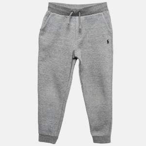 Polo Ralph Lauren Kids Grey Melange Knit Jogger Pants Size 7 Yrs 