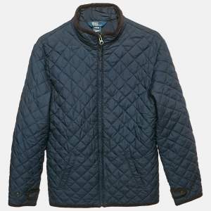 Polo Ralph Lauren Navy Blue Quilted Zip Front Jacket L /16-18 Yrs