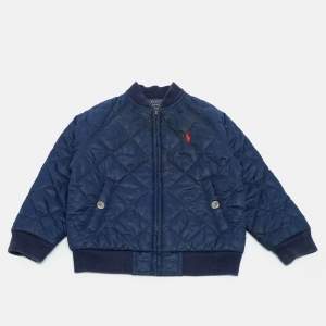 Polo Ralph Lauren Navy Blue Quilted Synthetic Zip Front Jacket 2T