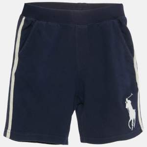 Pre Owned Polo Ralph Lauren Kids Navy Blue Logo Embroidered Cotton Shorts 6 yrs 