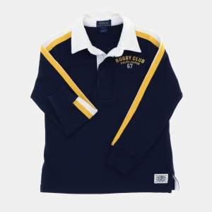 Pre Owned Polo Ralph Lauren Kids Blue Rugby Jersey Polo T-Shirt 2Yrs