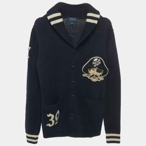 Pre Owned Polo Ralph Lauren Kids Navy Blue Knit Pirate Patch Sweater 14-16 Yrs 