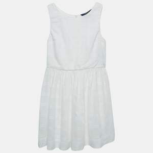 Polo Ralph Lauren Kids White Cotton Button Back Sleeveless Dress 8 Yrs