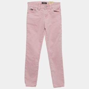 Polo Ralph Lauren Kids Pink Denim Tompkins Skinny Jeans 10 Yrs Waist 24"