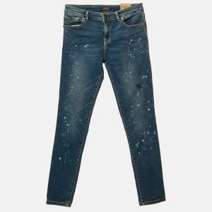 Polo Ralph Lauren Kids Blue Painted Denim The Tompkins Skinny Jeans 16 Yrs Waist 26"