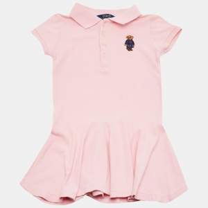 Pre Owned Polo Ralph Lauren Kids Pink Cotton Pique Mini Dress 3Yrs