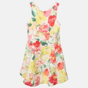 Pre Owned Polo Ralph Lauren Kids  Multicolor Floral Print Cotton Flared Dress 4Yrs