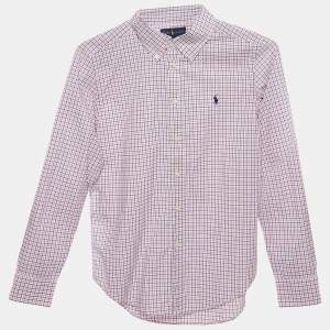 Ralph Lauren Kids Pink/Blue Check Cotton Long Sleeve Shirt 14-16 Yrs