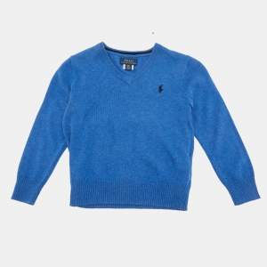 Pre Owned Ralph Lauren Kids Blue Wool V-Neck Sweater 4Yrs 