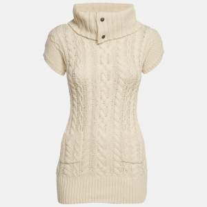 Pre Owned Ralph Lauren Kids Cream Cable Knit Mini Dress 7 Yrs