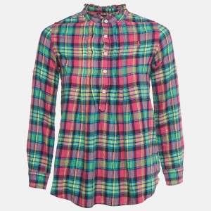 Pre Owned Ralph Lauren Kids Pink Checks Cotton Tunic 12Yrs