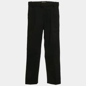 Roberto Cavalli Kids Black Wool Gabardine Side Trimmed Pants 8 Yrs